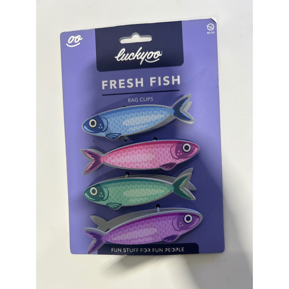 Luckyoo Fresh Fish Bag Clips 4 Pack Colorful Sardine Kitchen Accessories 5331183